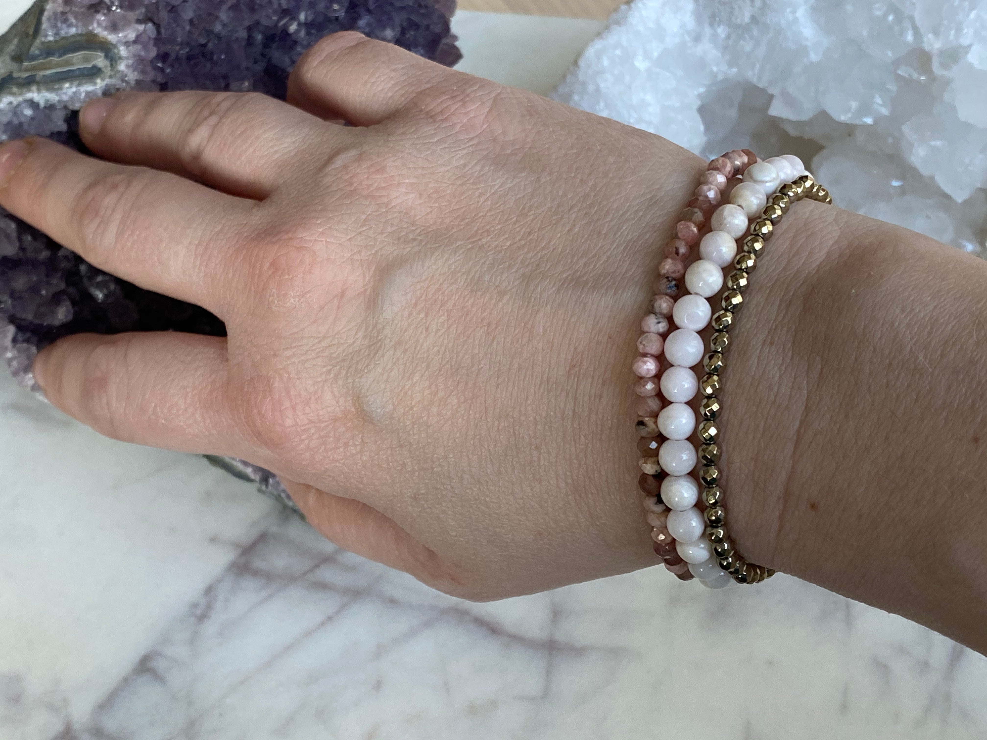 Jewelry Bracelet Australian Pink Opal Heart Chakra and Pink  Etsy  Pink  gemstone bracelet Gemstone bracelets Handmade bracelets
