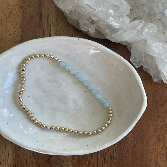 Aquamarine & Gold Bracelet